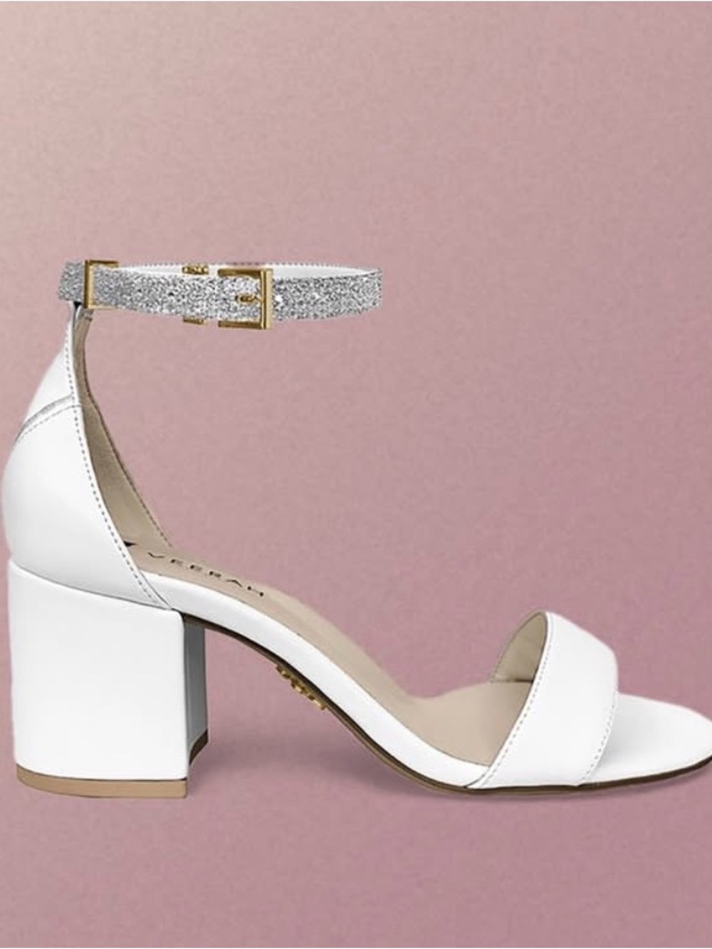 Veerah White Block Heel Sandal Size 9